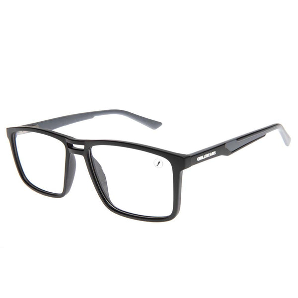 Montura Otica Cuadrado Negro/Gris Hombre