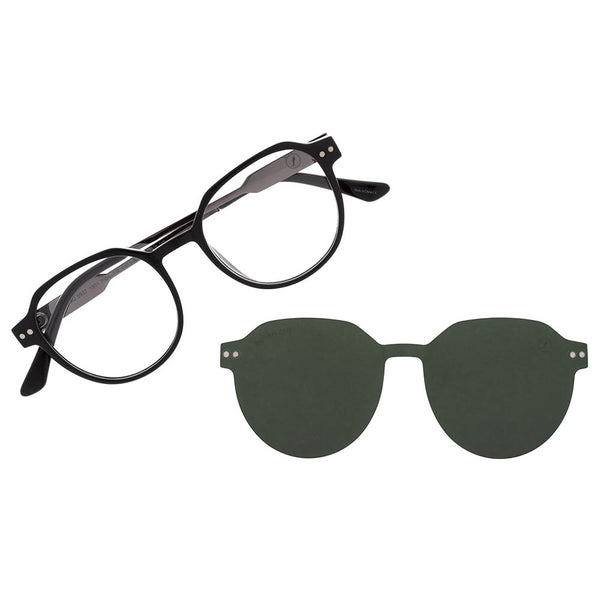 Lentes De Sol New Retro Redondo Verde/Negro