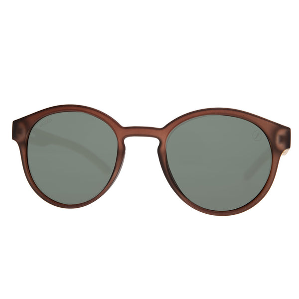 Lentes De Sol New Retro Redondo Verde/Marrón
