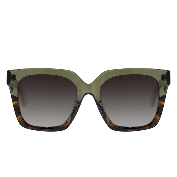 Lentes De Sol Premium Cuadrado Gradiente/Verde