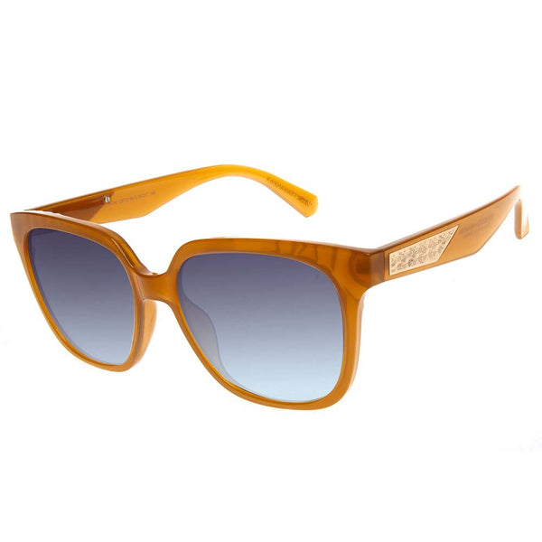 Lentes De Sol Yawanawa Cuadrado Gradiente Azul/Naranja