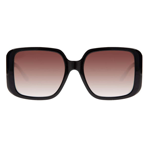 Lentes De Sol Otica Cuadrado Gradiente Marón/Negro