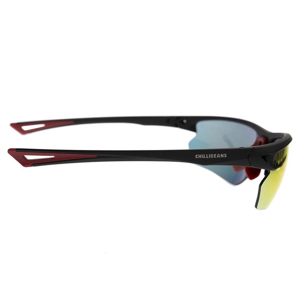 Lentes De Sol Otica Performance Rojo Espejado/Negro