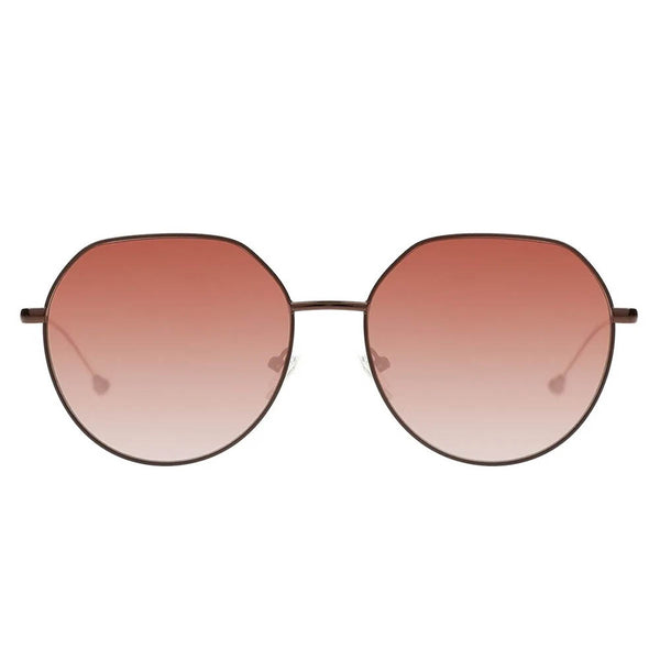 Lentes De Sol New Retro Redondo Amarillo/Marrón