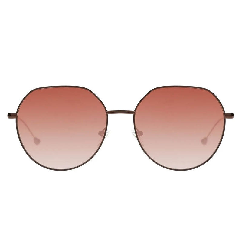 Lentes De Sol New Retro Redondo Amarillo/Marrón