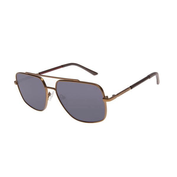 Lentes De Sol New Retro Ejecutivo Negro/Marrón