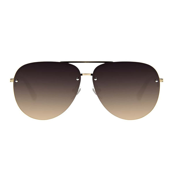 Lentes De Sol Otica Aviador Gradiente Marón/Dorado Mujer