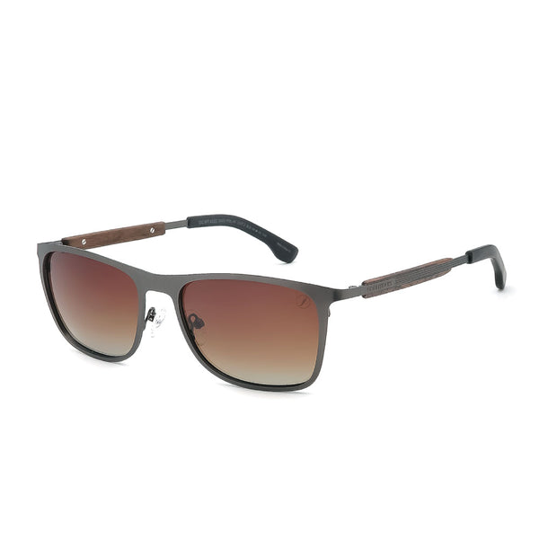 Lentes De Sol Bambu E Madeira Cuadrado Hombre
